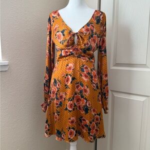 Free People Floral Long Sleeve Dress